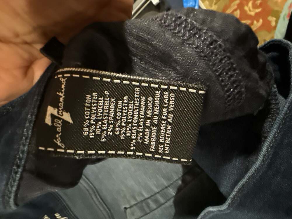 7 For All Mankind High Waist Ankle Skinny Jeans Size 32 Dark Wash - Picture 7 of 9